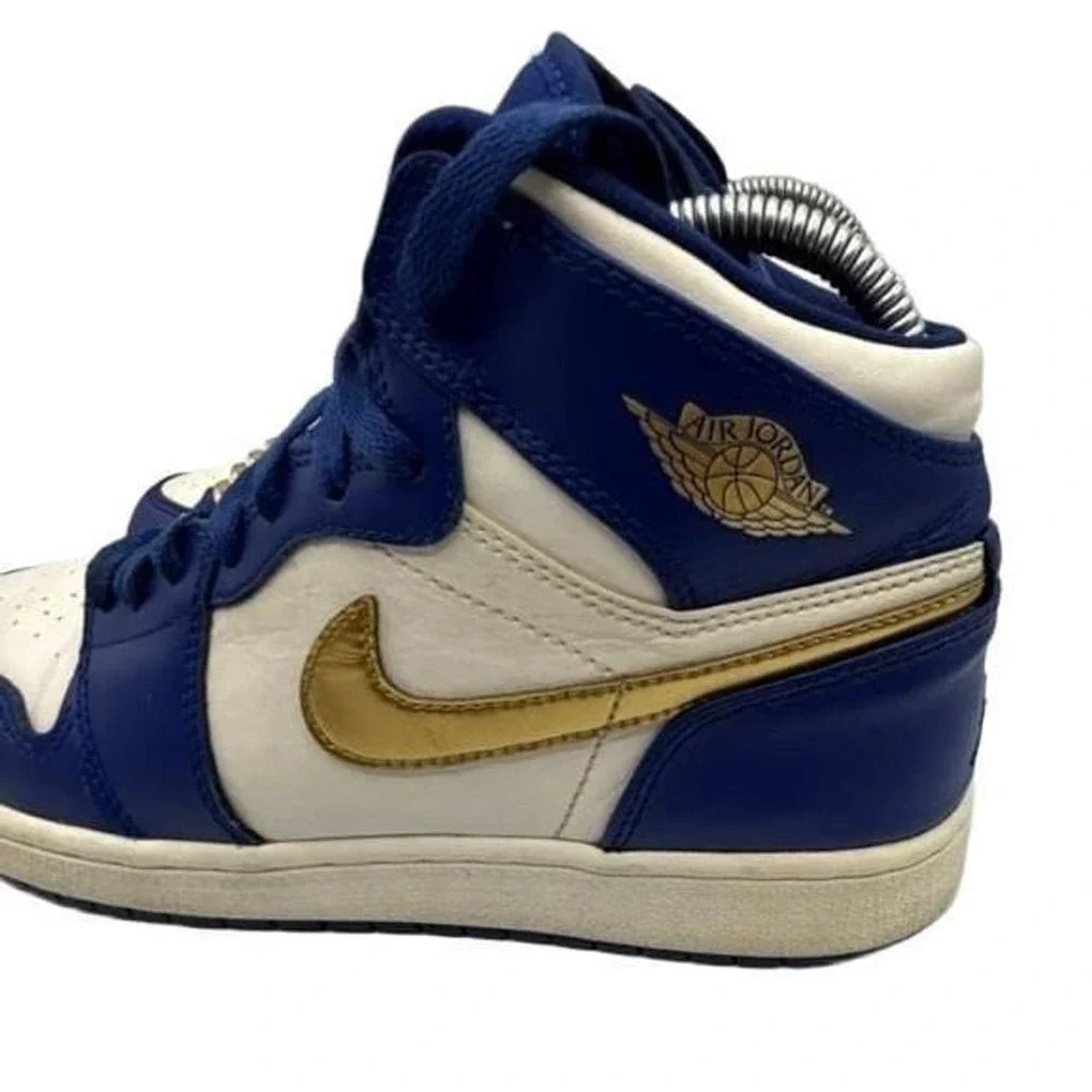 Nike Air Jordan 1 Retro High Gold Medal Olympic Deep Royal Blue Metallic Gold